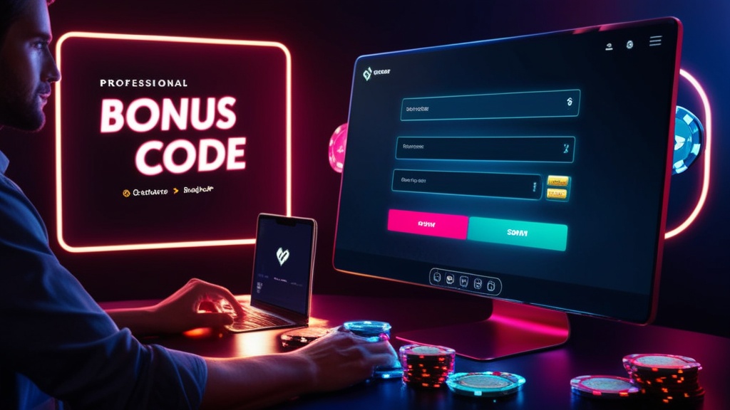 Igrač unosi bonus kod na registrovani kazino obrazac